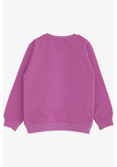 Breeze Kız Çocuk Sweatshirt Unicorn Baskılı 2-6 Yaş, Eflatun