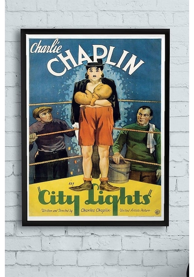 City Lights-şehir Işıkları Film Afişi Çerçeveli Tablo 4 40x50cm