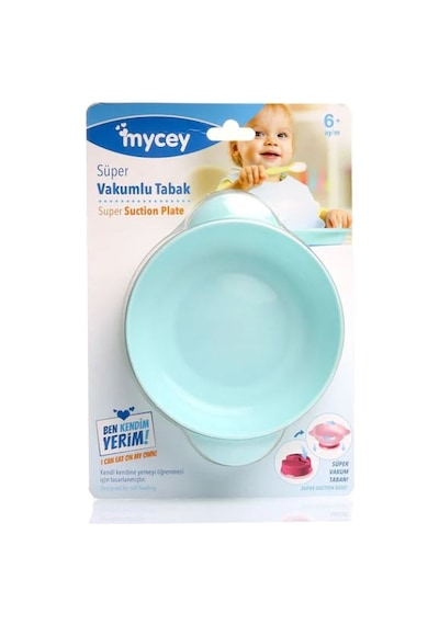 Mycey Süper Vakumlu Tabak Mavi 6+ Ay Mavi