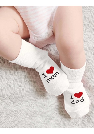 Mom Dad 3'lü Penye Soket Çorap 10123 Ekru Renkli Çok Renkli
