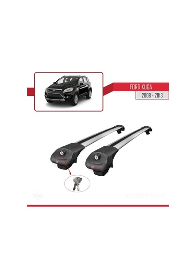 Ford Kuga 2008-2013 Arası İle Uyumlu Ace-1 Ara Atkı Tavan Barı Gri