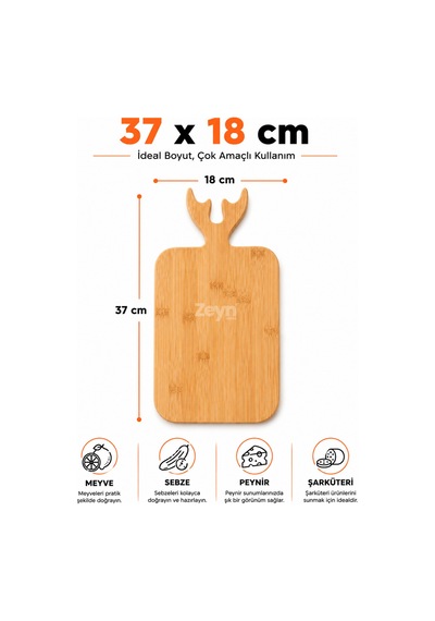 Geyik Boynuzlu Ahşap Kesim Ve Sunum Panosu 37x18 Cm Dekoratif Servis & Kahvaltı Tahtası