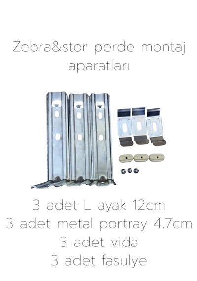 Zebra&stor Perde Duvar Montaj Aparatları 4.7cm Açık Gri
