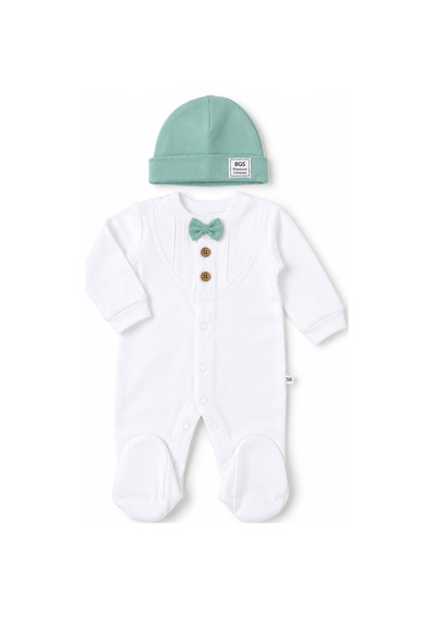 Babyhola Organik %100 Pamuk Kız Erkek Bebek Yenidoğan Tulum Zıbın Battaniye 8'li Set 0-3 Ay Hediyeli Mint Yeşil