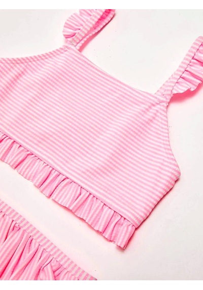 Deep Beach Çok Renkli Fırfırlı Kız Çocuk Bikini Takım 001