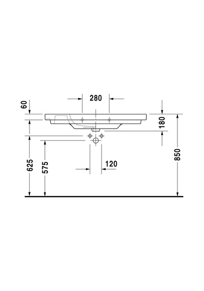Duravit D-Code Etajerli Lavabo 1050 x 480 MM 03421000002