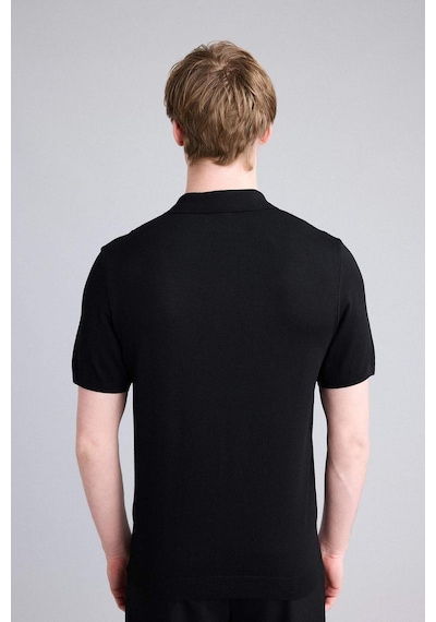 DeFacto Standart Fit Polo Yaka Kısa Kollu Siyah Triko Tişört E3241AX25SPBK27