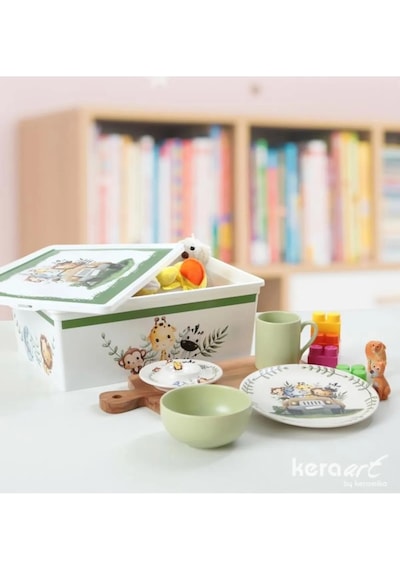 Keramika Zuzu 4 Parça Mama Takımı Saklama Kutusu Hediyeli Yeşil