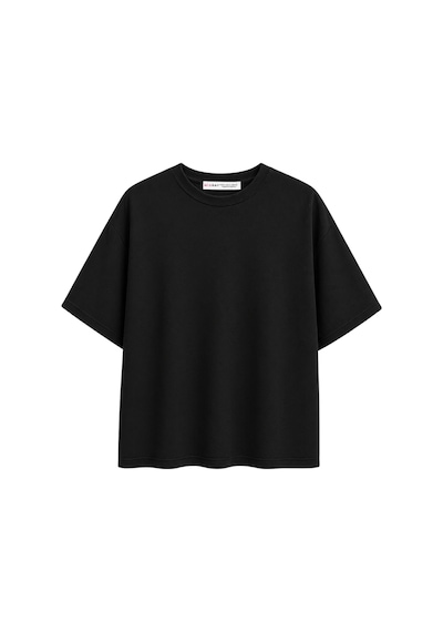 Mixray 2101 Kadın Bisiklet Yaka Soft Oversize Basic Modal T-shirt Siyah