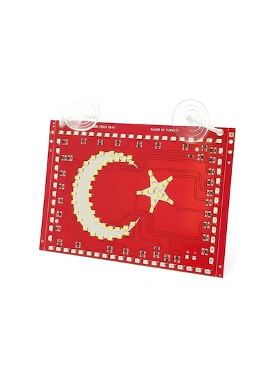 Ahmet Otomotiv Türk Bayrağı Ay Yıldız Bayrak Led Işıklı Panel Tabela - 24 Volt