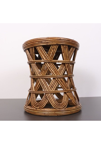 Şölen 40x36 Cm Doğal Kubu Rattan Sehpa & Tabure- Antik Renk Bej