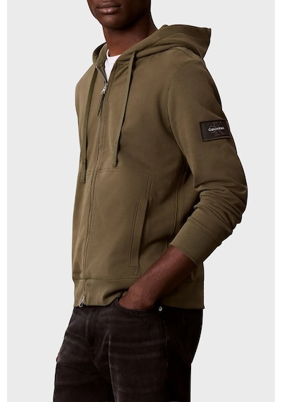 Calvin Klein Pamuklu Kapüşonlu Fermuarlı Sweat Lv04rj202glı1 Erkek Sweat Lv04rj202g Lı1 Haki