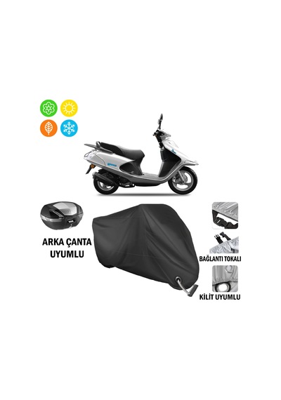 Yuki TB100T3E Picasso Motosiklet Brandası ( Kilit Uyumlu - Siyah