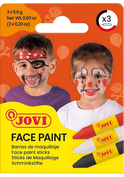 Jovı 175sc Yüz Boyası Stik Kalem 5,6gr Kırmızı-beyaz-siyah- 3'lü Renksiz