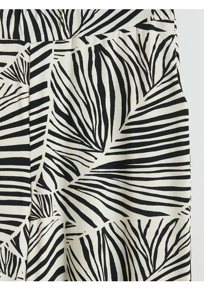Lcwaıkıkı Basic Siyah Yüksek Bel Zebra Desenli Kadın Şortolon