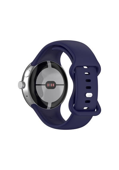 Caseonn Google Pixel Watch 5 45mm Kordon Esnek Spor Silikon Kayış Lacivert