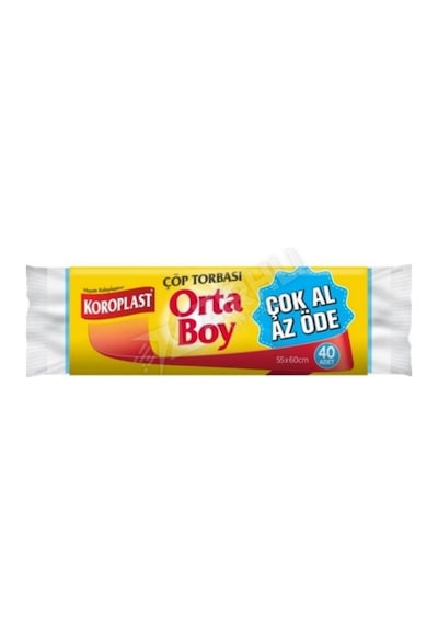 3 Adet Koroplast Çöp Torbası Orta Boy 40'lı