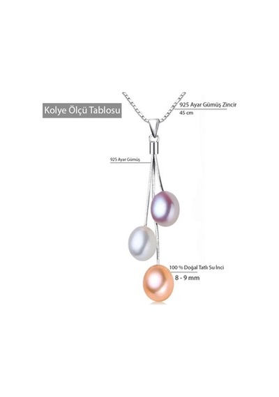 Brezza Lusso Jewelry Gümüş Zarif Tasarım Tatlı Su Incisi Kadın Kolye Küpe Seti