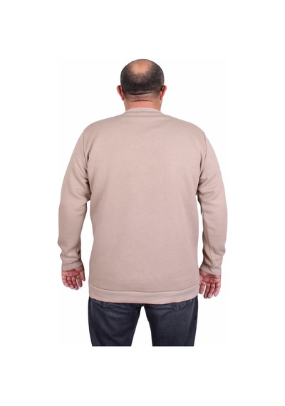 Moc Grande Mocgrande Erkek Büyük Beden Sıfır Yaka 3ip Sweat London 24208 Camel