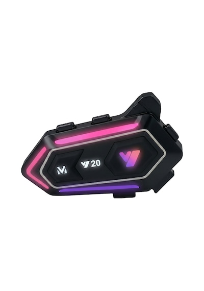 Gp Katjmer Y20 Bluetooth 5.3 Rgb Işıklı Ipx6 Motosiklet Kask Kulaklığı Intercom