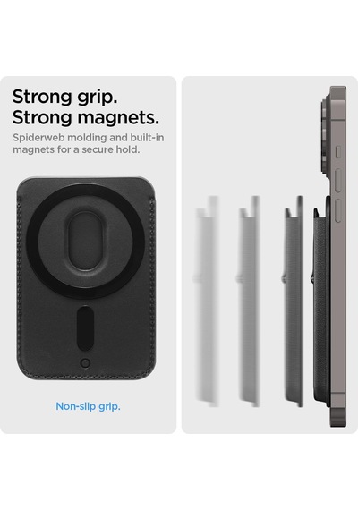 Magsafe Destekli Cüzdan Smart Fold 2 Mag Fit 3 Kartlık Black - Afa07149