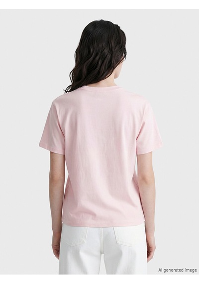 Lcw Comfort Pembe Çiçek Baskılı %100 Pamuklu Kadın Tişört