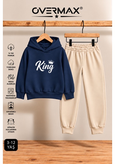 Overmax King Baskılı Çocuk Kapüşonlu Sweatshirt-eşofman Takımı 3-12 Yaş Lacivert-bej - 921700280 Lacivert-bej Overmax King Baskılı Çocuk Kapüşonlu Sweatshirt-eşofman Takımı 3-12 Yaş Lacivert-bej - 921700280 Lacivert-bej