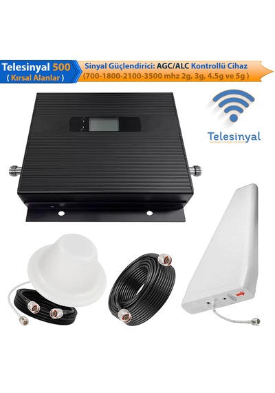 Telesinyal 500 5g 5 Bant 700 / 1800 / 2100 / 3500 Mhz / N78 Agc/alc Kontrollü Gsm Sinyal Güçlendirici