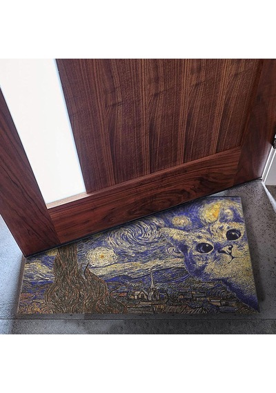 Tasarımlı Dekoratif Kapı Önü Paspas, Dış Mekan/ev İçi/banyo/mutfak/yatak Odası/giriş Paspasları Sonsuz Gece Diğer