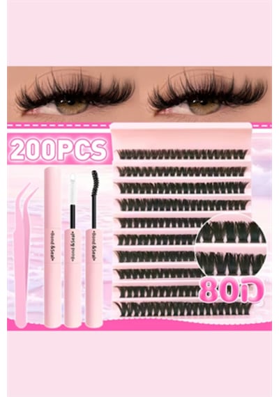 30d 40d 50d Küme Kirpik Seti 200 Adet Geniş Bantlı Ultra Hafif & Su Geçirmez Doğal Görünümlü Kirpi