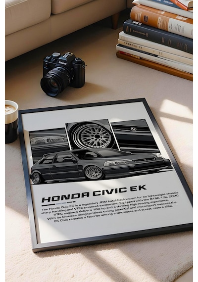 Civic Ek Çerçeveli Tablo - Honda Car Poster