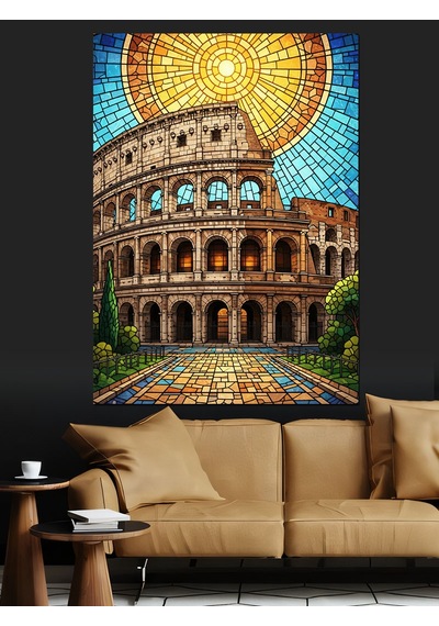 Ahşap Tablo Kolezyum İtalya Sanat Eseri İnsan Figürlü Tablolar