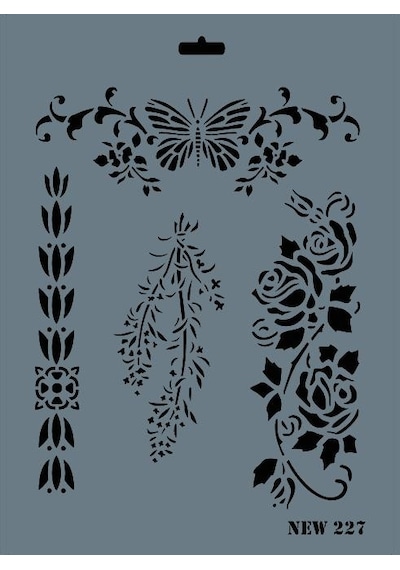 Rich New Seri N-227 Stencil 35X25 Cm