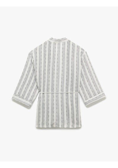 Koton Rahat Kalıp Kemer Detaylı 3/4 Geniş Kollu Uzun Kimono Siyah Çizgili 5sak50110pw Siyah Çizgili Koton Rahat Kalıp Kemer Detaylı 3/4 Geniş Kollu Uzun Kimono Siyah Çizgili 5sak50110pw Siyah Çizgili