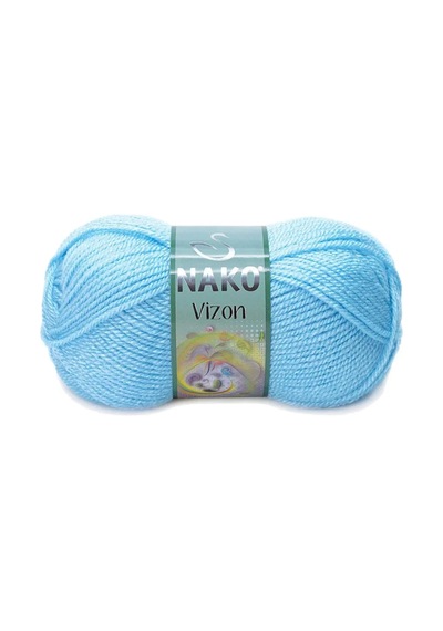 Tedar 5 Adet Vizon Premium Akrilik El Örgü İpi Yünü Renk No:214 Ufuk Mavisi Najmaddin (No:1) 8.5Cm X 10.5 Cm