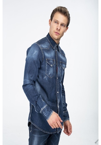 Yeni Dsquared2 Erkek Gömlek (469454686) Mavi