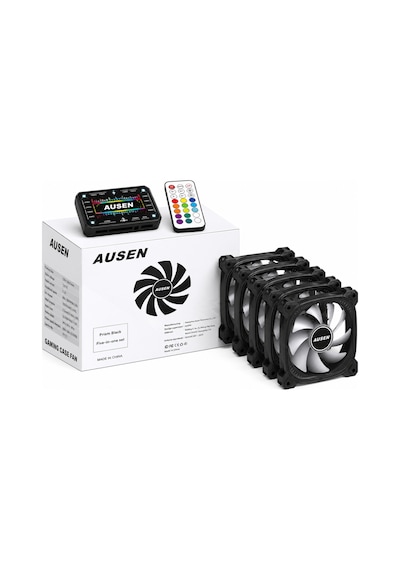 Ausen Kontrolcü Kumanda 5 Adet Siyah Rgb Fan Set
