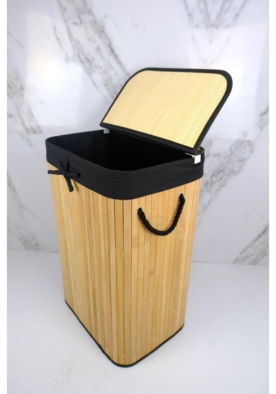 Digithome Dikdörtgen Bambu Çamaşır Sepeti Naturel Cl-6002-8 C1-1-121 Diğer