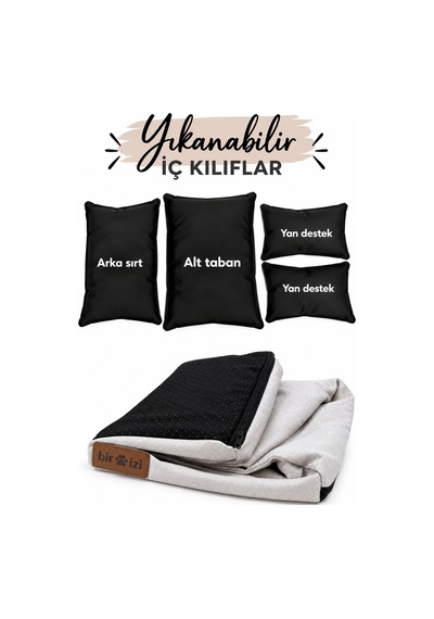 Kedi Ve Köpek Koltuğu Tamamen Fermuarlı Çıkarılabilir İç Minder Boncuk Elyaf Kaydırmaz Taban Kedi Ve Köpek Yatağı Beyaz 1716727855