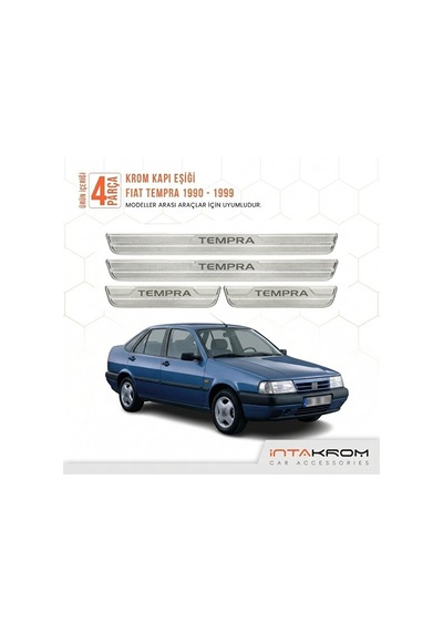 Fiat Tempra 1990-1999 Uyumlu Satine Krom Kapı Koruma Eşiği 4 Prç
