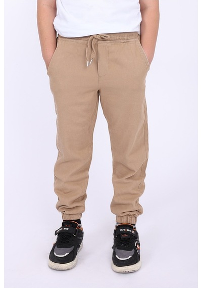 Blayn Jeans Çocuk Beli Lastikli Kışlık Erkek Ve Kız Unisex Pantolon Krem