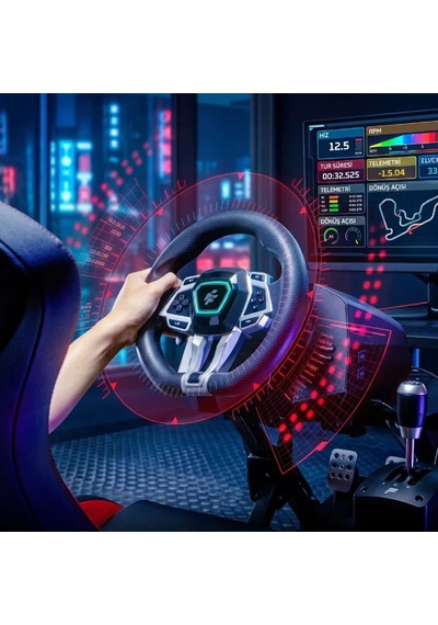 Flashfire Imola F107 Force Feedback Yarış Direksiyon Seti 900 /270 , Hall Sensörlü 3 Pedallı, 6+1 H-vites, Pc / Ps4 / Xbox Series X S / Xbox One Uyumlu