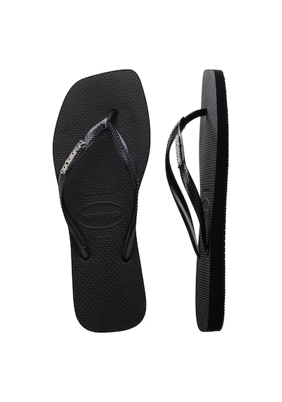 Havaianas Square Logo Metallic Blacksilver Siyah Kadın Terlik Siyah