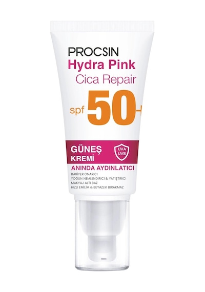 Procsin Hydra Pink Bariyer Güçlendirici Cam Cilt Renkli Güneş Kremi SPF50+ Pa++++ 50 ML