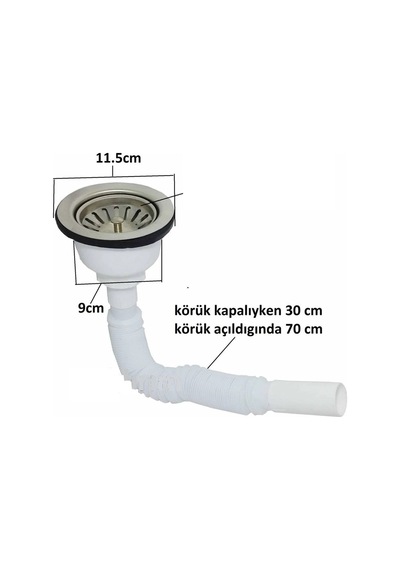 Çöpmak Büyük Kafa Lavabo Sifonu Gider Borusu Körüklü Diğer