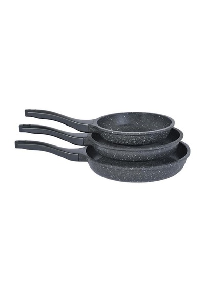 Wenlin Thermoad Granit Döküm Tava Seti 3'lü 20-24-28 Cm Gri Gri