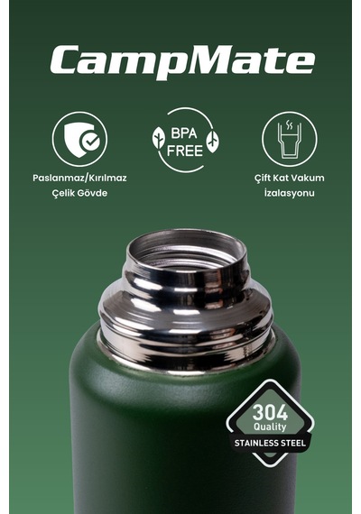 Cooker Campmate 750 Ml Paslanmaz Çelik Termos Ckr2106 Haki