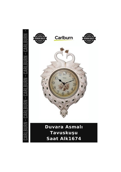 Özel Üretim Dekoratif Salon Duvar Saati Hediye Tasarım Duvara Asmalı Tavuskuşu Saat Alk1674