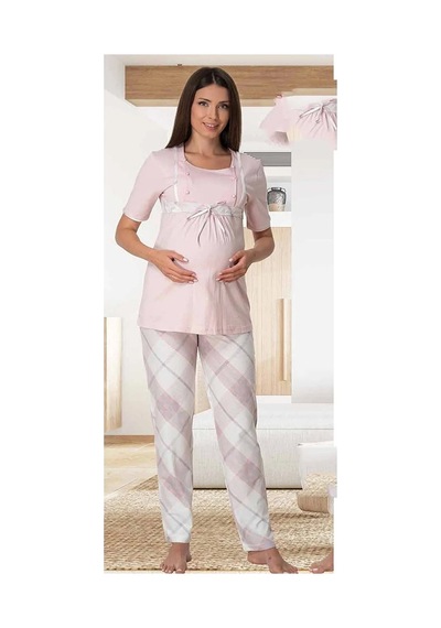 Effortt Lohusa Pijama Takımı Pembe Pembe