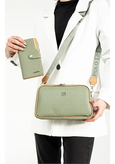 Just Polo Kadın Günlük Kullanıma Uygun Şık Omuz Çantası Ve Cüzdanı Kombin Shopper Yeşil